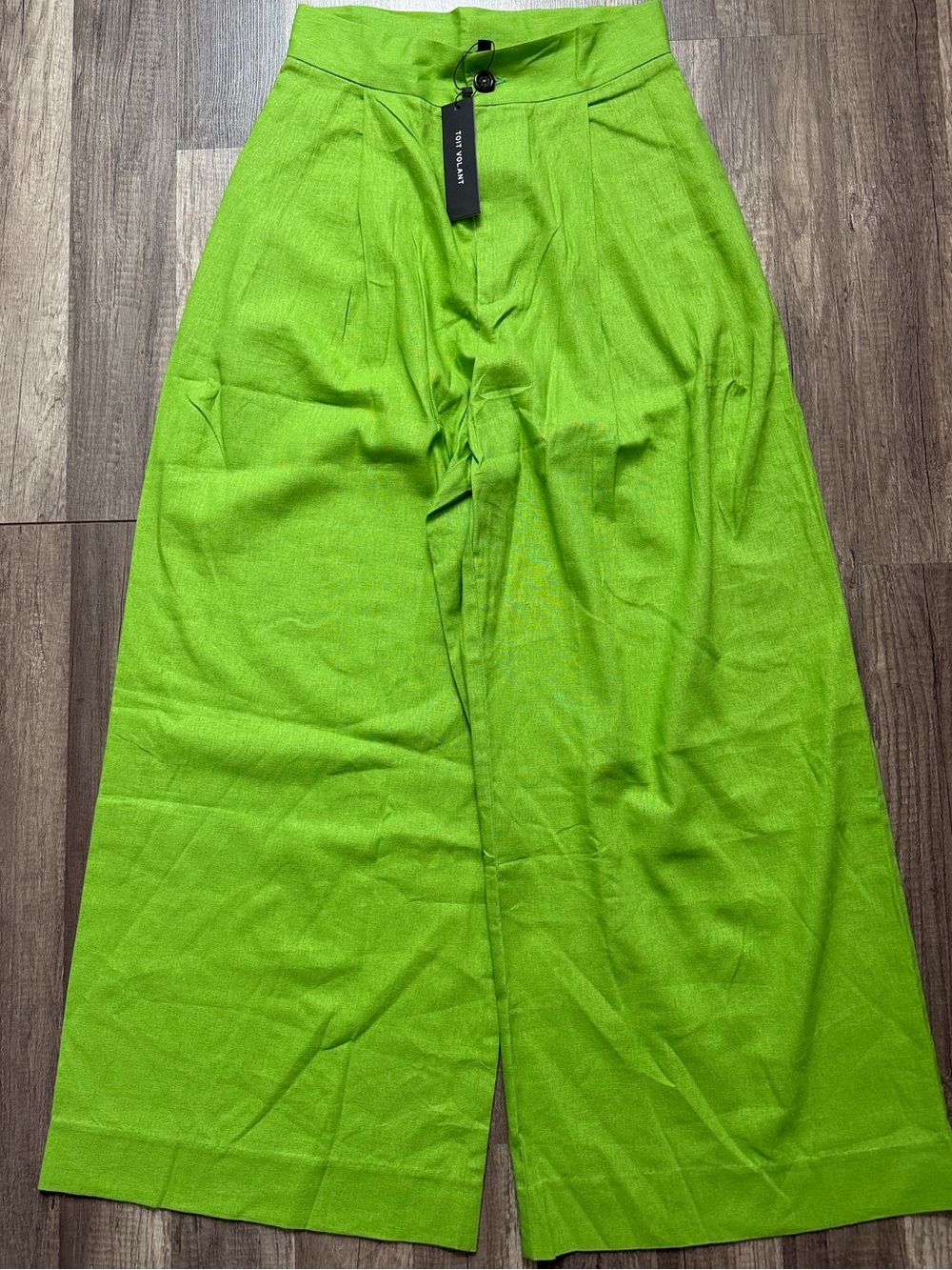 Toit Volant NWT  Wide-Leg High-Waist Pants in Lime Green